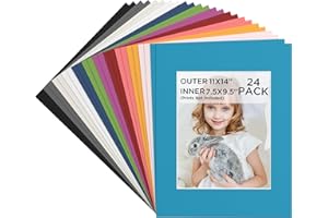 eletecpro 11x14 Inch Multi-Colored Picture Mats for Photo and Artwork Displays, Acid-Free Mat Boards, Suitable for 11x14 Picture Frame and Showcasing Prints at Home, Office, Gallery