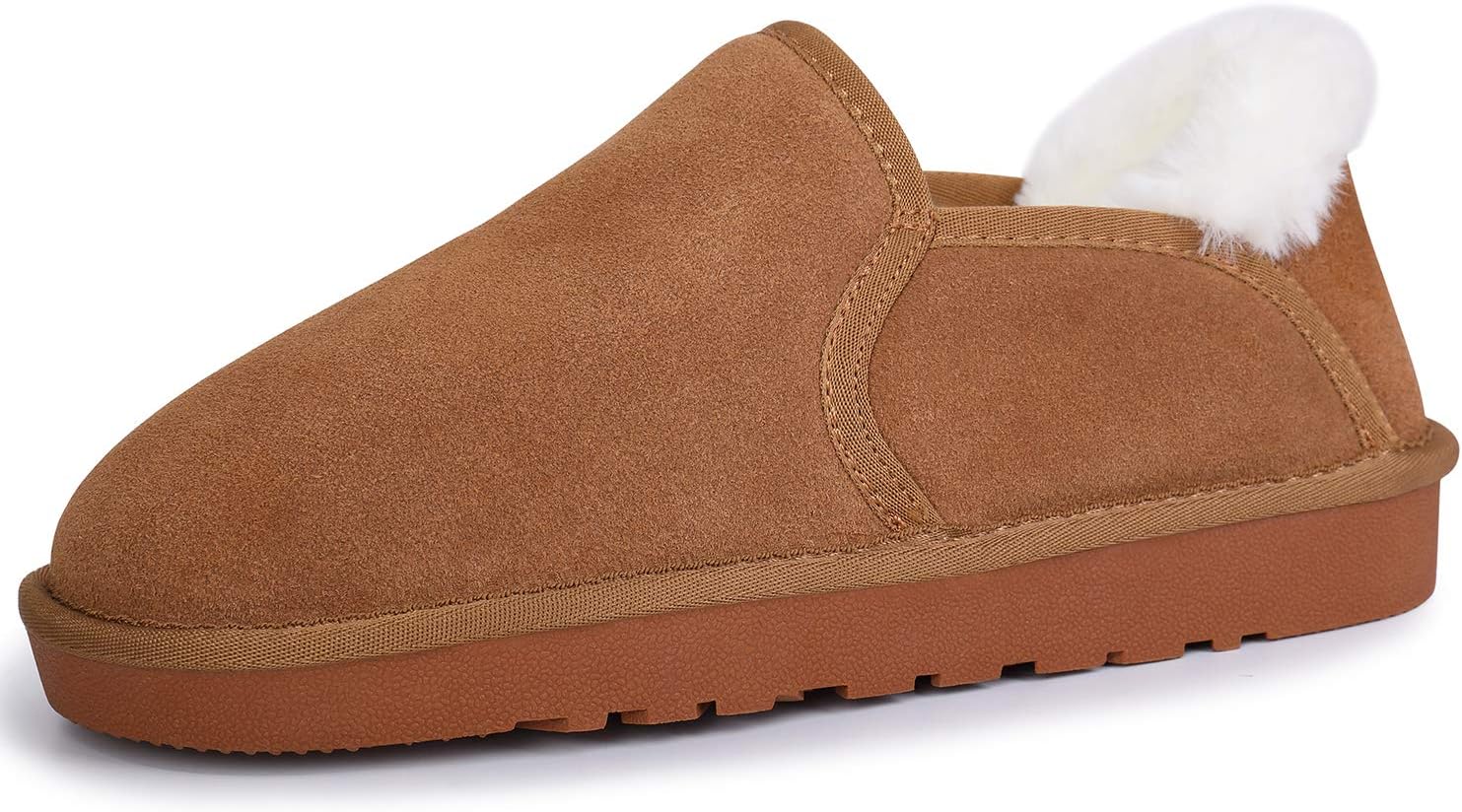 Women’s Ankle Snow Boots Winter Loafers Slip-On House Slippers Fur-Lined