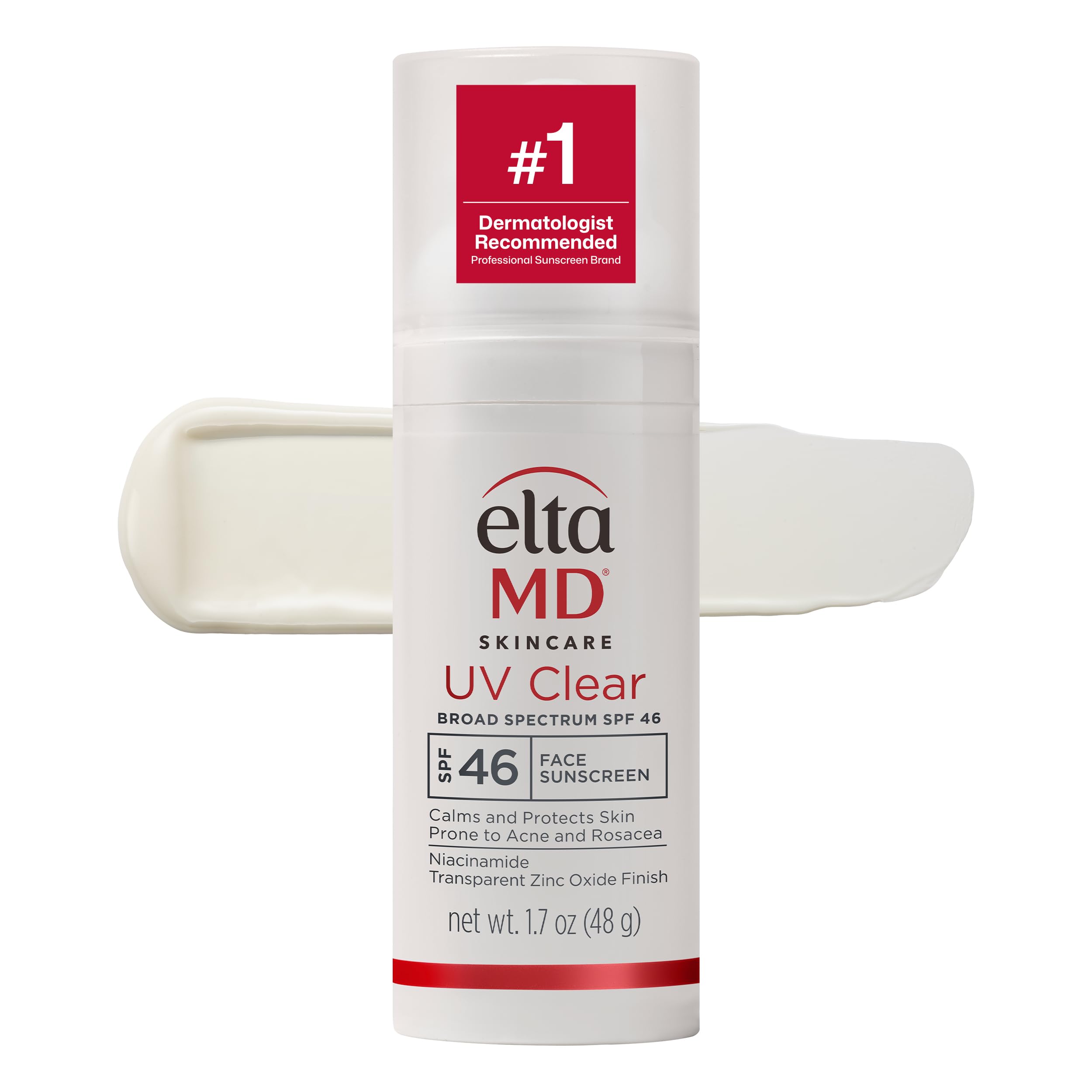 EltaMD UV Clear Face Sunscreen SPF 46, Oil-Free Sunscreen with Zinc Oxide, Dermatologist Recommended