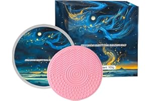 Make Up Brush Cleaner,Professional Cleaning Bar Balm with Mat - Makeup Cleaning Solid Soap,for Eyeshadow Foundation Women Gir