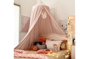 HGGTJJ Kids Bed Canopy for Girls Room, Soft Pink Princess Canopy for Girls Bed Drapes, Dreamy Decor Kids Canopy for Kids Room, Extra Large Hanging Girls Canopy Tent Toddler Reading Nook
