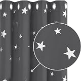 Deconovo Grey Star Printed Blackout Curtains 2 Panels 140x240 cm Thermal view 7