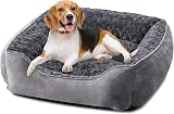 JOEJOY Dog Bed Medium Plush Grey Non Slip Anti Anxiety Rectangular