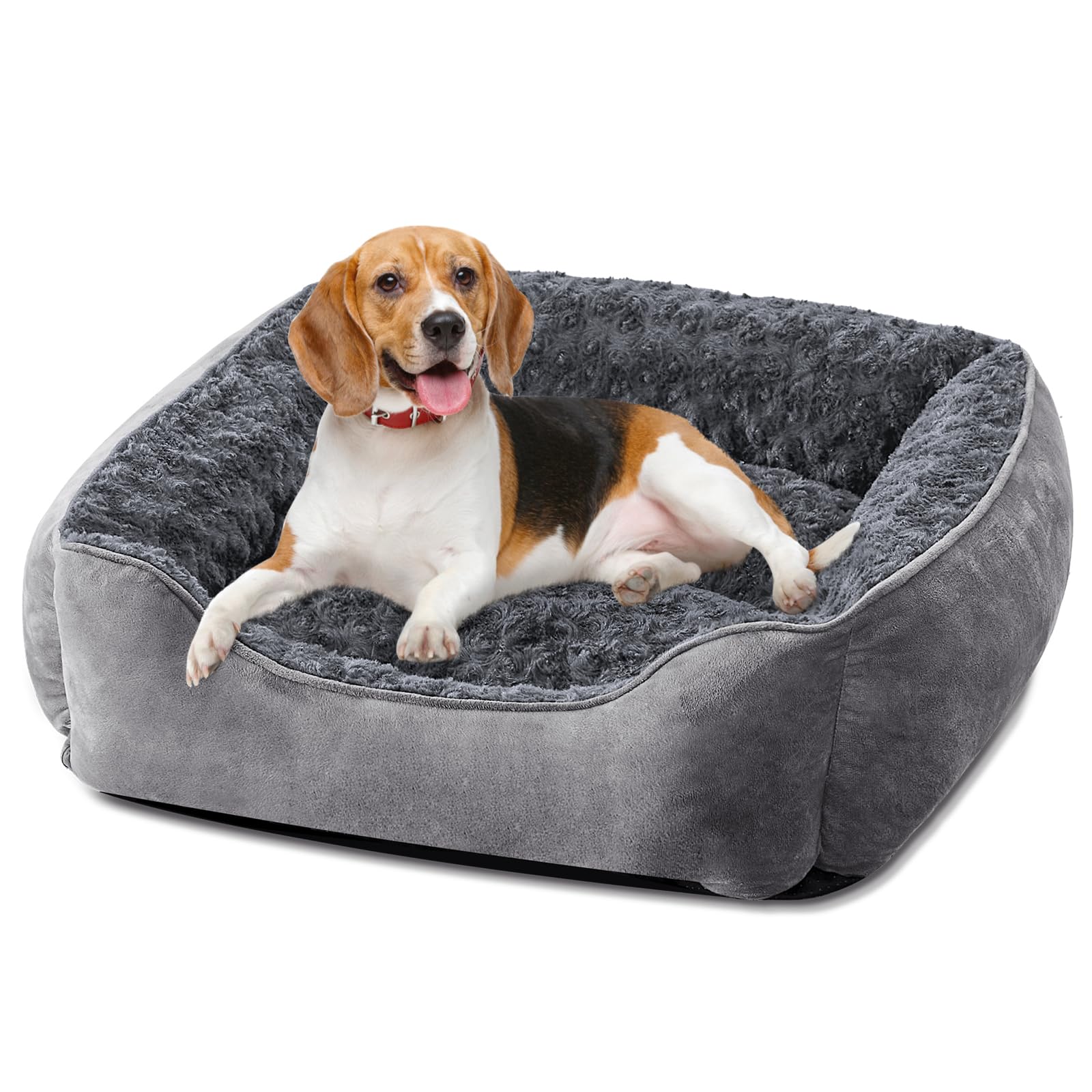 JOEJOY Dog Bed Medium - Washable Rectangle Dog Beds, Anti-Anxiety, Soft Plush Non-Slip Bottom Pet Bed - Small | Medium | Large Size Mattress Mat, Grey — image 1