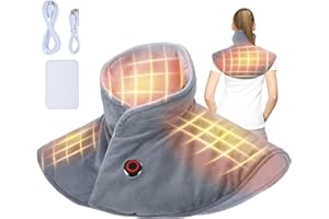 Neck and Shoulder Heat Pad, Electric Neck Heating Pad Heated Neck Wrap with 3 Heat Levels for Pain Relief Neck Warmer Gifts f