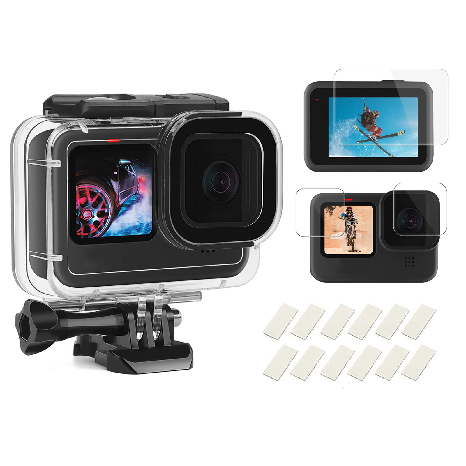 SHOOT 30M/98FT Waterproof Housing Shell for GoPro HERO 13/12/11/10/9, Diving Protective Housing Case with Tempered Screen Film and Anti-Fog Insert for GoPro Hero 13/12/11/10/9 Black
