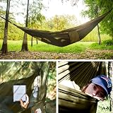 COVACURE Camping Hammock with Mosquito Net Ultralight 210T Nylon 260x130 view 6