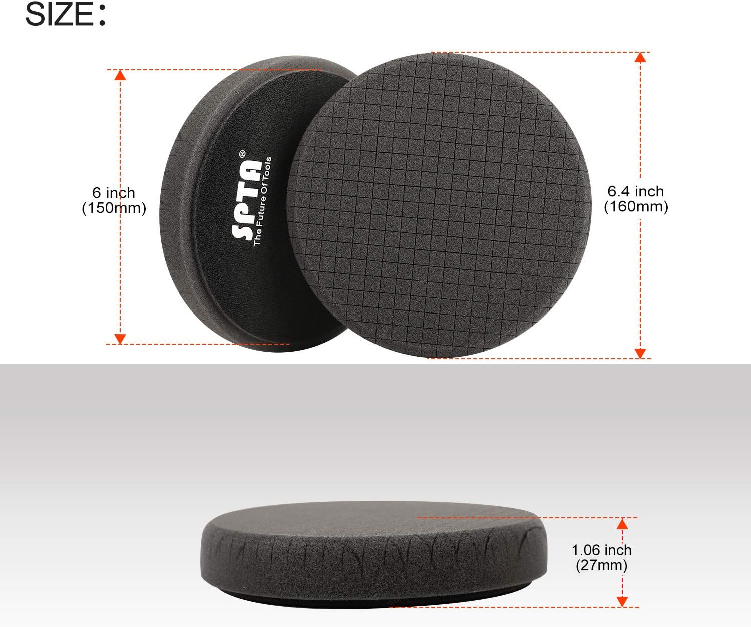 SPTA 5Pcs 6inch (150mm) Buffing Pads Polishing Pads Polishing Grip Pad For Car Polisher Boat Polisher: Automotive