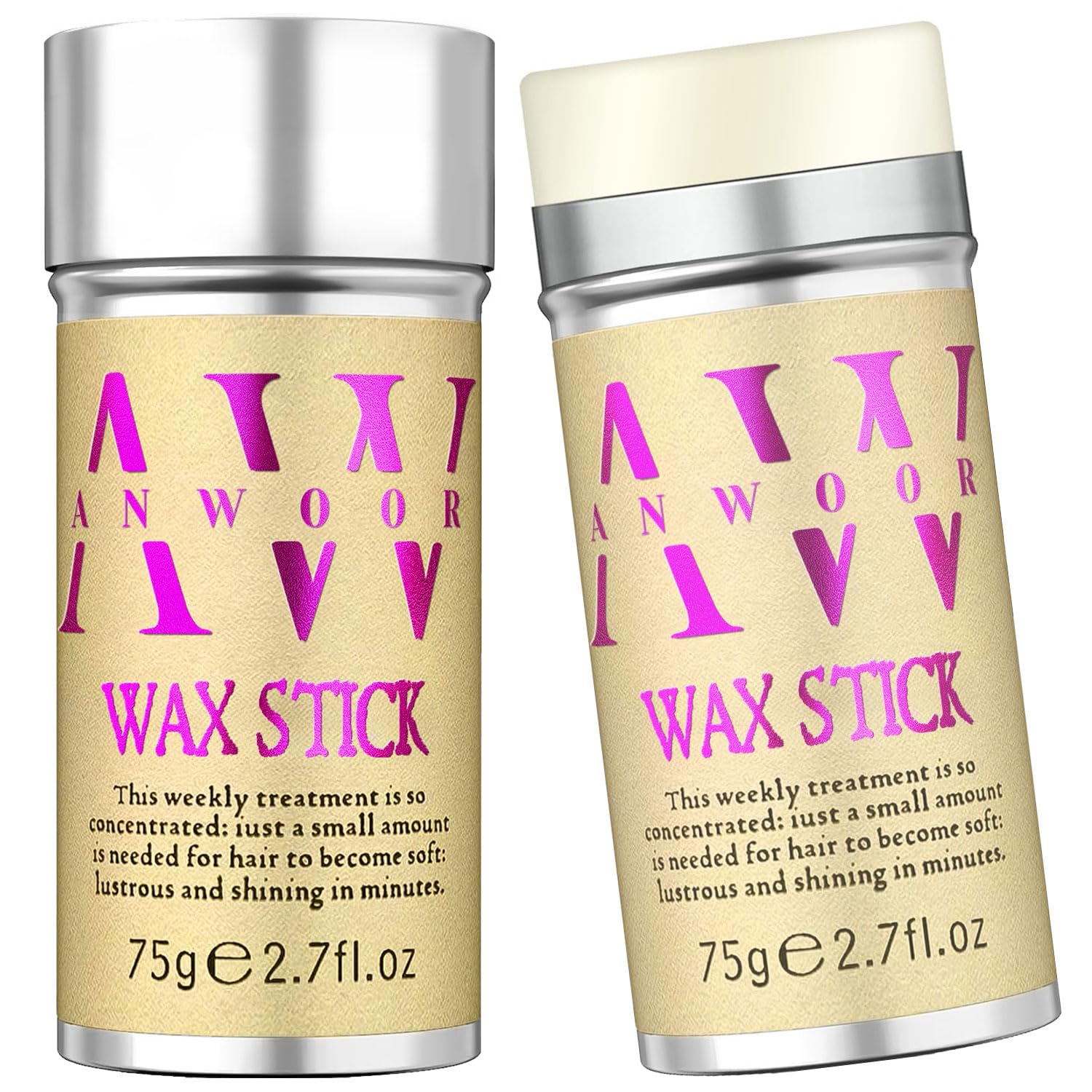 Hair Wax Stick, 2PCS - Wax Stick For Wigs & Edge Control, Easy Absorb, No White Chips & No-Greasy 2.7 Oz.(Pack of 2)