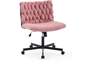 Wide Seat Swivel Chair with Wheels, Modern Criss Cross Armless Office Chair, Home Office Desk Chair, Comfy Computer Task Chai