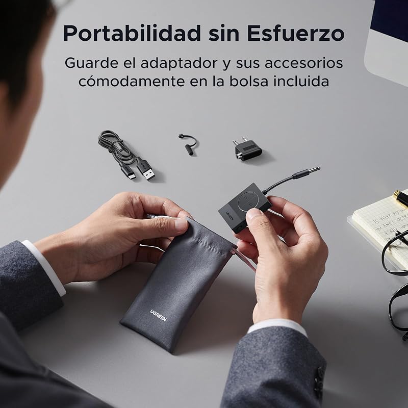 Transmisor Bluetooth 5.4 para TV Aux 3.5mm Emisor Bluetooth Jack