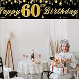 MIOSJI 60th Birthday Sash Tiara Crown Black Gold Women Party Decorations Gift view 7