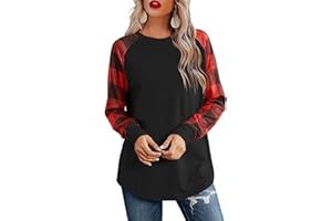 Aifer Womens Long Sleeve Shirts Crew Neck Casual Shirts 2024 Fashion Loose Fit Trendy Outfits Clothes