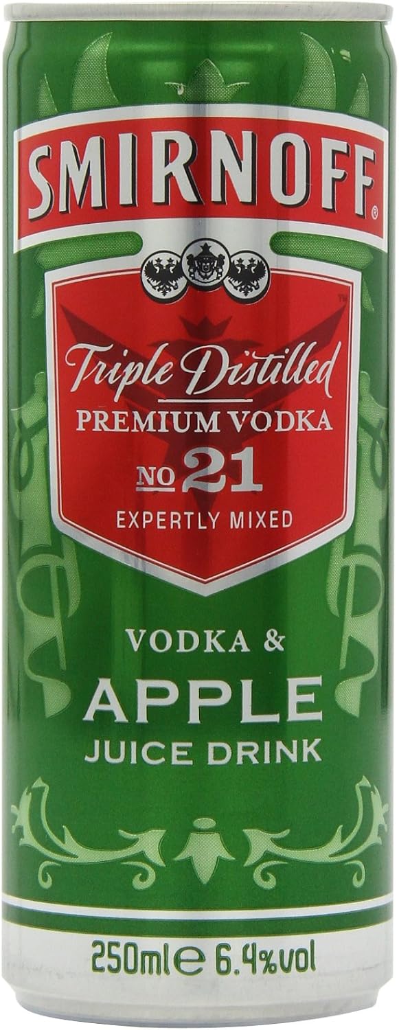 Smirnoff Vodka and Apple Premixed Can 25cl (Case of 12) Amazon.co.uk