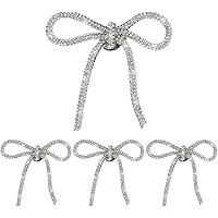 Songbowen Rhinestone Bow Collar Brooch Crystal Bow Brooch Pin Vintage Blue Sparkling Lapel Pin Crystal Collar Pin Ribbon Bow Brooch Badge Clothing Accessory Women's Jewelry Gift