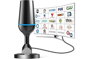 TV Antenna Indoor for Local Channels, Upgraded Digital Indoor TV Antenna for Smart Tv with Magnetic Base - 360° Reception, 12