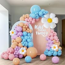 Amazon.com: BlissBash 119Pcs Blue Peach Balloon Garland Arch Kit ...