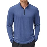 COOFANDY Mens Quarter Zip Pullover Long Sleeve Golf Pullover Lightweight | Adjustable 1/4 Zip, Lightweight, Regular Fit, Breathable, Soft, Stretchy, Casual, Daily Wear, Golf, Running,Outgoing