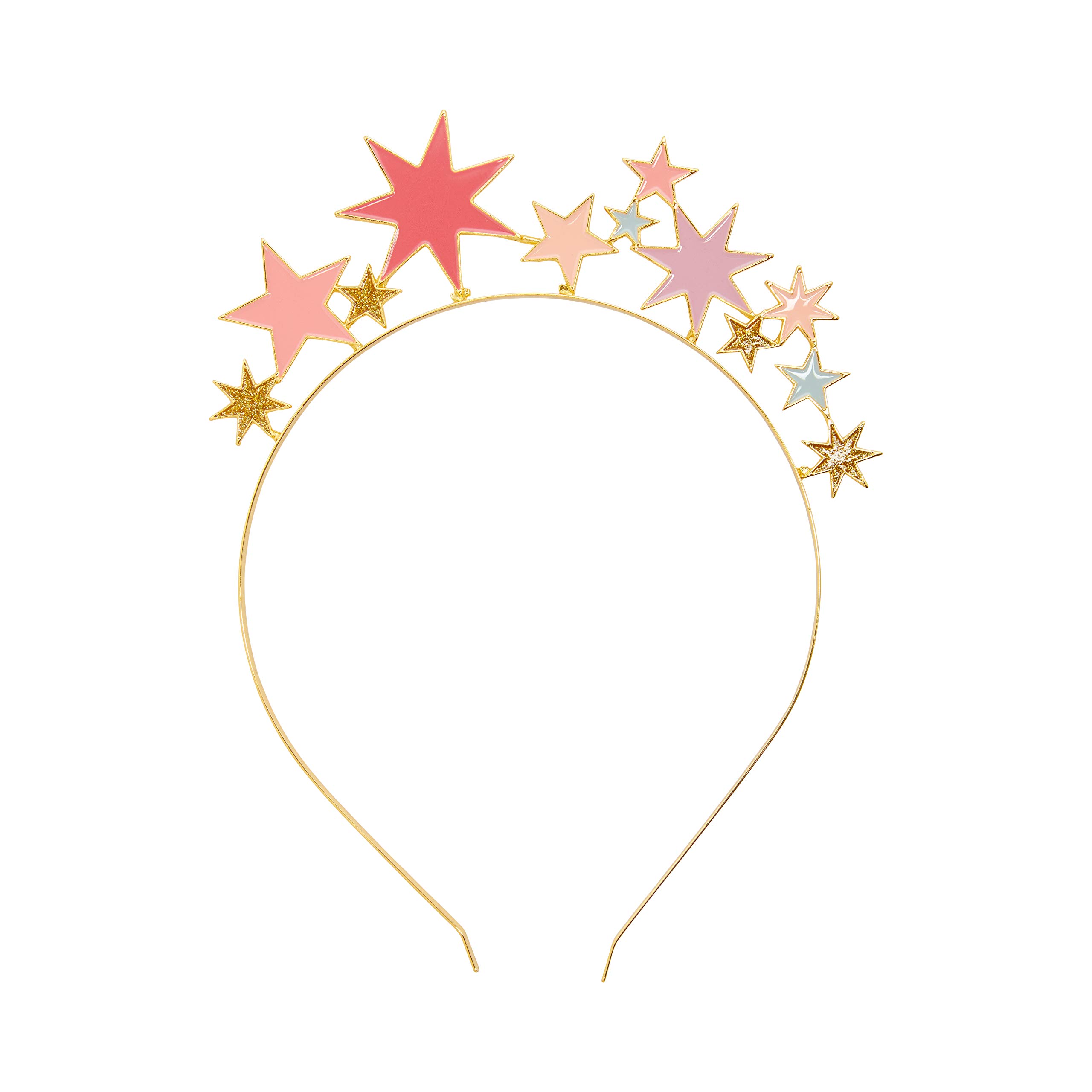 Talking Tables Pink and Gold Star Birthday Headband For Girls, Dress up Accessory