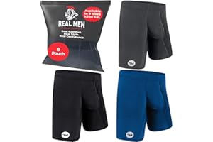 RM REAL MEN Real Men Athletic Underwear with Support Pouch - 1, 3 or 4 Pack 6, 7 and 9in Nylon Briefs - ABCD Pouch - XS-5XL