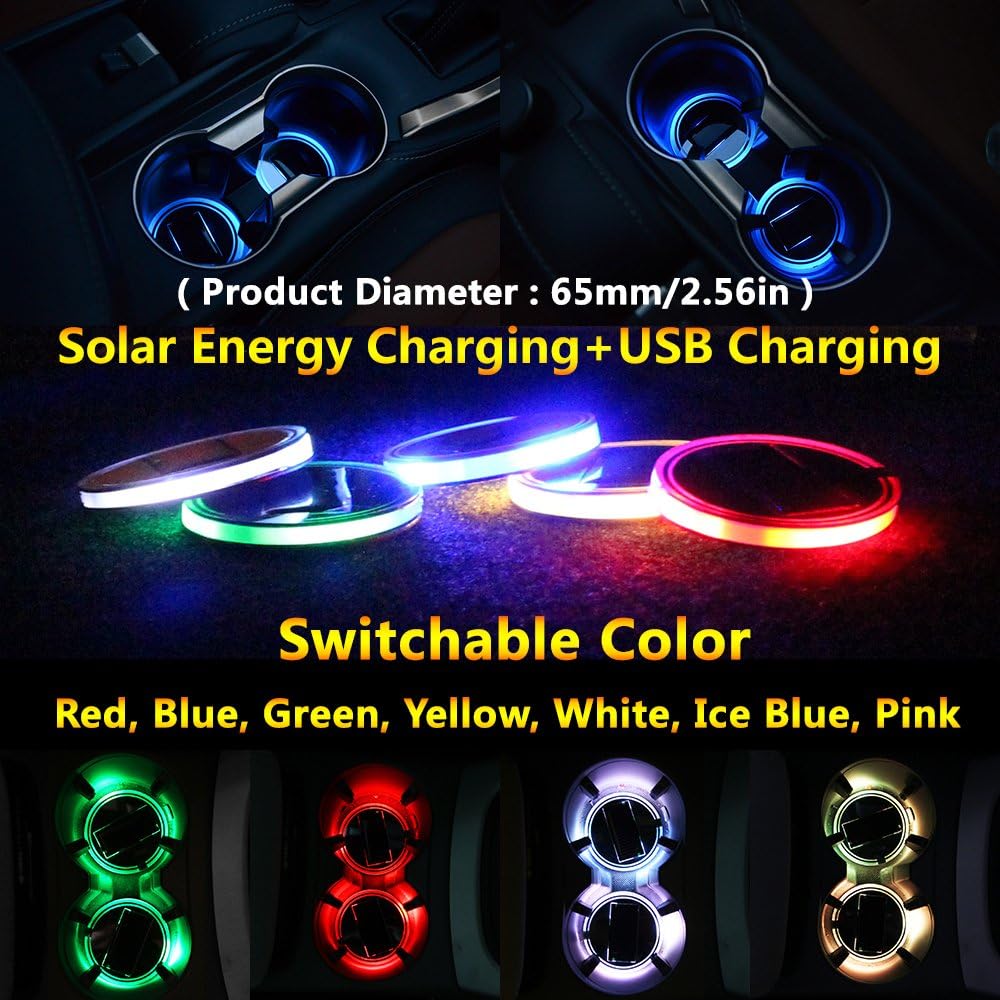 (2pcs)2018 2017 Volkswagen vw up scirocco phaeton amarok eos jetta beetle cc passat b6 b5 golf mk4 tiguan bora accessories Car Lighting Parts For Cup Holder Automotive LED Lights (Volkswagen Text)