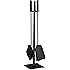 Relaxdays Kaminbesteck Set, 5 Tlg., Modern, Kamingarnitur Mit Eimer Schuerhaken Ascheschaufel Besen Zange Schwarz 49835638