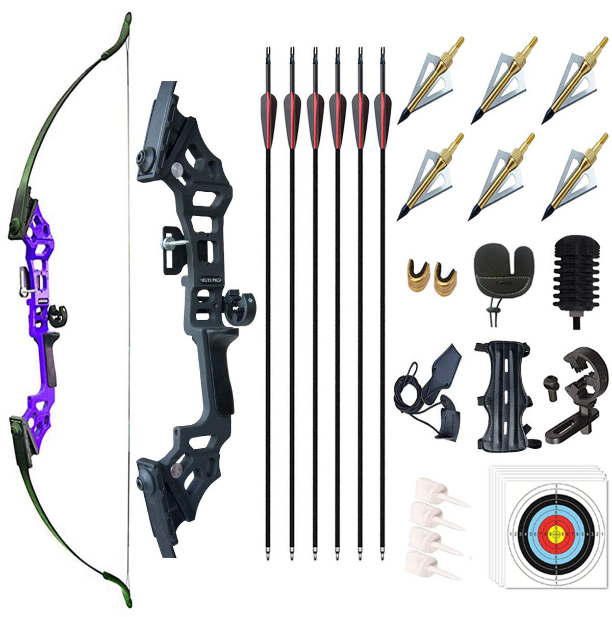 Buy Monleap Archery 51" Takedown Recurve Bow and Arrows Set for Adults