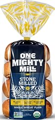 One Mighty Mill Whole Wheat Plain Bagels, 100% Organic, Fresh-Milled, Stone-Ground Flour - No Preservatives or Artificial Ing