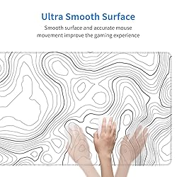 BZU Topographic Extended White Mouse Pad