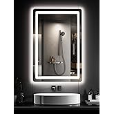 36"x24" LED Bathroom Mirror with Lights, Vanity Mirror with Lights | Front and Backlit, Anti-Fog, Dimmable 3 Color Lighting, Memory, 5mm Shatterproof Glass, Horizontal/Vertical