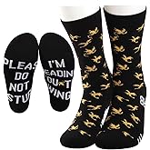 TSOTMO Bookish Socks Gifts For Readers Please Do Not Disturb I’m Reading F Wing Socks Gift