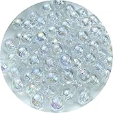 Tingoons 1800 PCS 4mm Acrylic Round Beads - Clear AB Colors Bubble Spacer Beads for DIY Jewelry Making