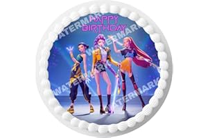 BELLETOP Edible Cake Topper Kpop 7.5 inch Hunters Birthday Cake Demons