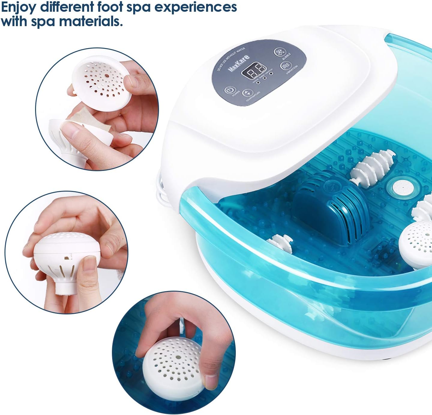 MaxKare Foot Spa/Bath Massagers with Heater Temperature Control Bubble