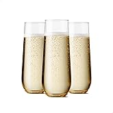 TOSSWARE POP 9oz Flute, Premium Quality, Recyclable, Unbreakable & Crystal Clear Plastic Champagne Glasses,Flute , 12 Count (Pack of 1)