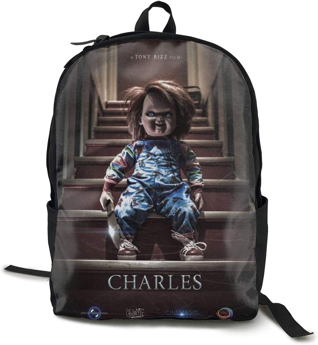 Ch-ucky Doll Unisex Leisure Student Durable Bookbag Canvas Travel Daypack For Boy&Girl