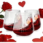 Ciaell 30 Pack Plastic Ribbed Wine Glasses - 14 OZ Thicker Origami Stemless Disposable Wine Champagne Whiskey Unbreakable Cocktail Glass, Reusable Wine Cups for Party Wedding Bar