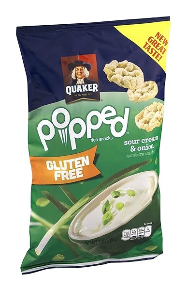 QUAKER POPPED SOUR CREAM & ONION GLUTEN FREE RICE CRISPS 3.03 OZ
