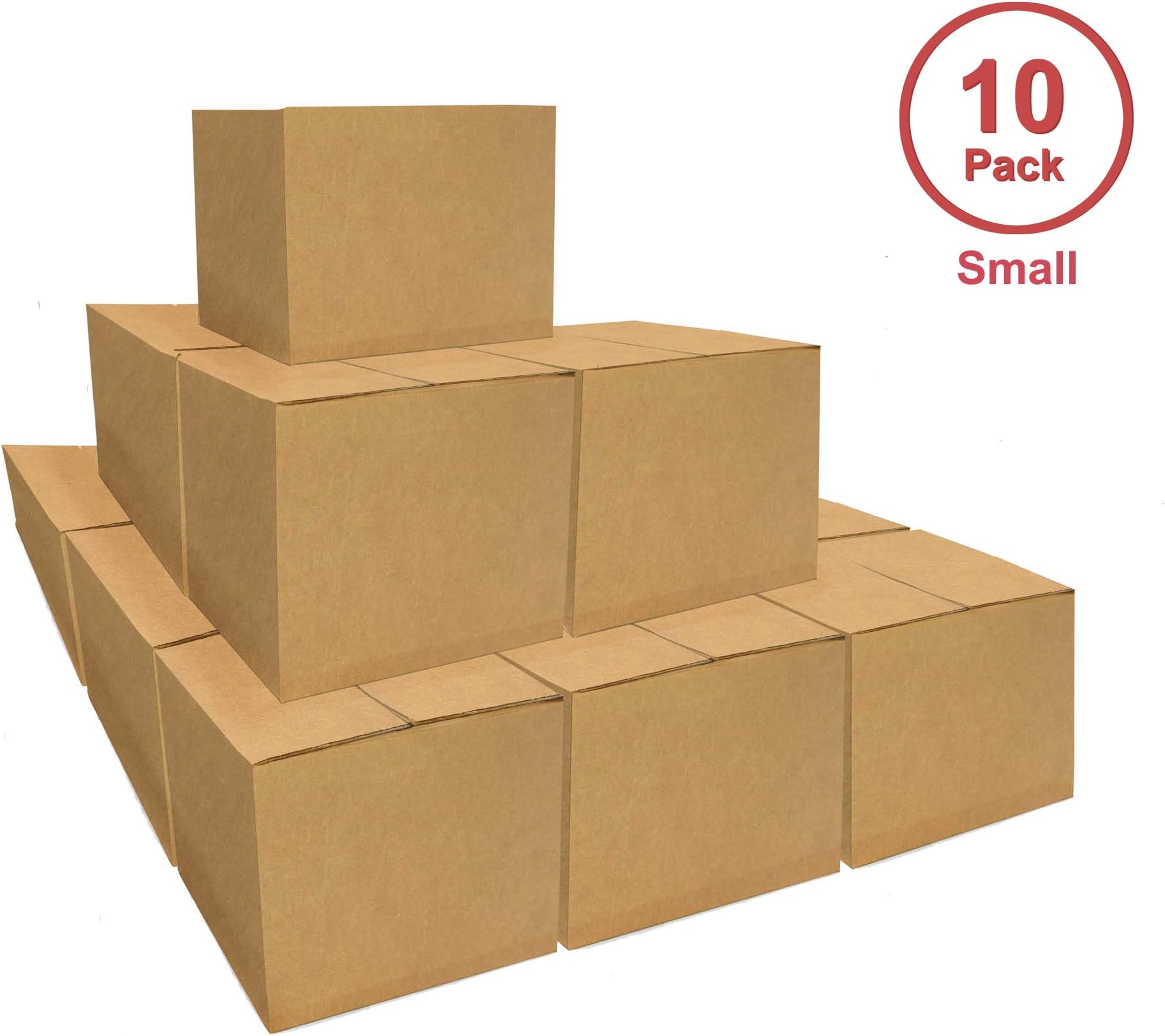 Corrugated Cardboard Moving, Shipping Boxes (Small Box: 10 Pack)