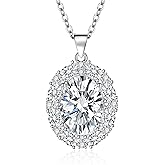 TANGILLA Purple Zirconia Necklace for Women Elegant Cubic Zirconia Pendant Stainless Steel Birthstone Jewelry, 18+2″ Adjustable Chain Dainty Gift for Birthday, Bridesmaids, Anniversary