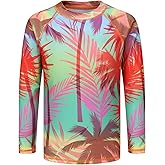 Girls Long Sleeve Swim Shirt Rash Guard Swimsuits for Girls UPF 50+ Sun Protection Bathing Suit Hawaiian Swimwear 3-16 Years