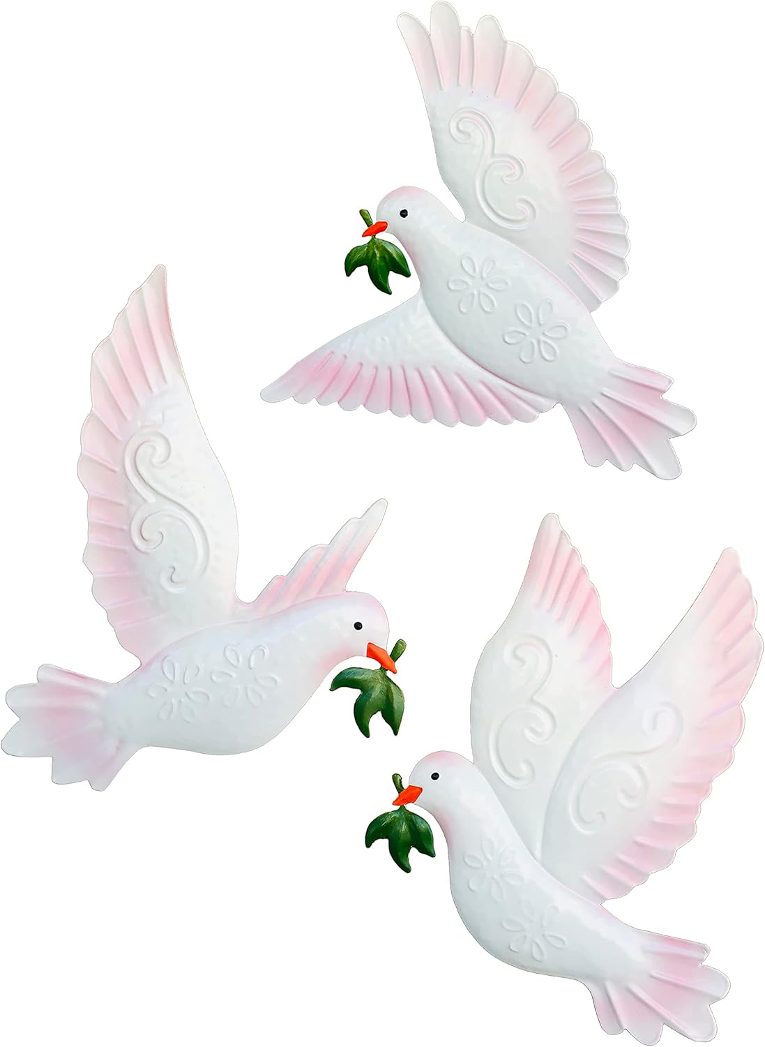 Plaques & Wall Art - J-Fly Dove Wall Decor Metal Wall Decor Outdoor Indoor Ornament Suitable For Bathroom Living Room Garden Wall Decoration 9 Inch 3 Pack