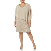 J Kara Women's Caplet Short Cocktail Beaded Dress, Champagne Multi, 12