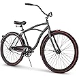 Huffy Cruiser Bike, Fairmont or Woodhaven Model, 20/24/26 Inch Sizes, Perfect for Casual Rides, Ergonomic Upright Design, Fenders Prevent Spray, Rear Rack and Basket Available, Simple Coaster Brakes