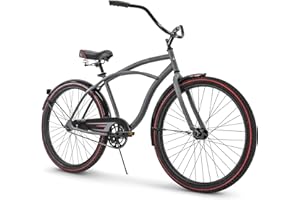 Huffy Cruiser Bike, Fairmont or Woodhaven Model, 20/24/26 Inch Sizes, Perfect for Casual Rides, Ergonomic Upright Design, Fenders Prevent Spray, Rear Rack and Basket Available, Simple Coaster Brakes