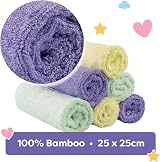 Little Gubbins 6 Bamboo Wash Cloths 25x25cm 100% Natural Baby Towels view 3