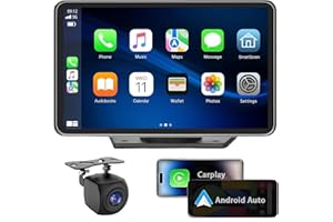 APOKAMORI Carplay Wireless Portable Touchscreen Car Stereo Bluetooth Voice Control 7" for Apple Car Play & Android Auto Car Audio HD Screen with 1080p Backup Camera GPS Navigation/Mirror Link Fits All Cars