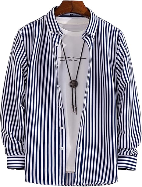 Amazon クーパーアンドコー 14カラー M 3xl ストライプシャツ 長袖 シャツ キレイめ シャツジャケット 細め メンズ シャツ 通販