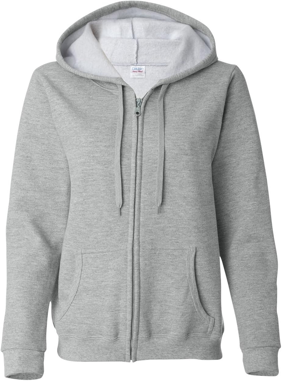 Gildan 18600FL GD Lady Hooded Zip Sweatshirt - Sport Grey (50/50) - Large