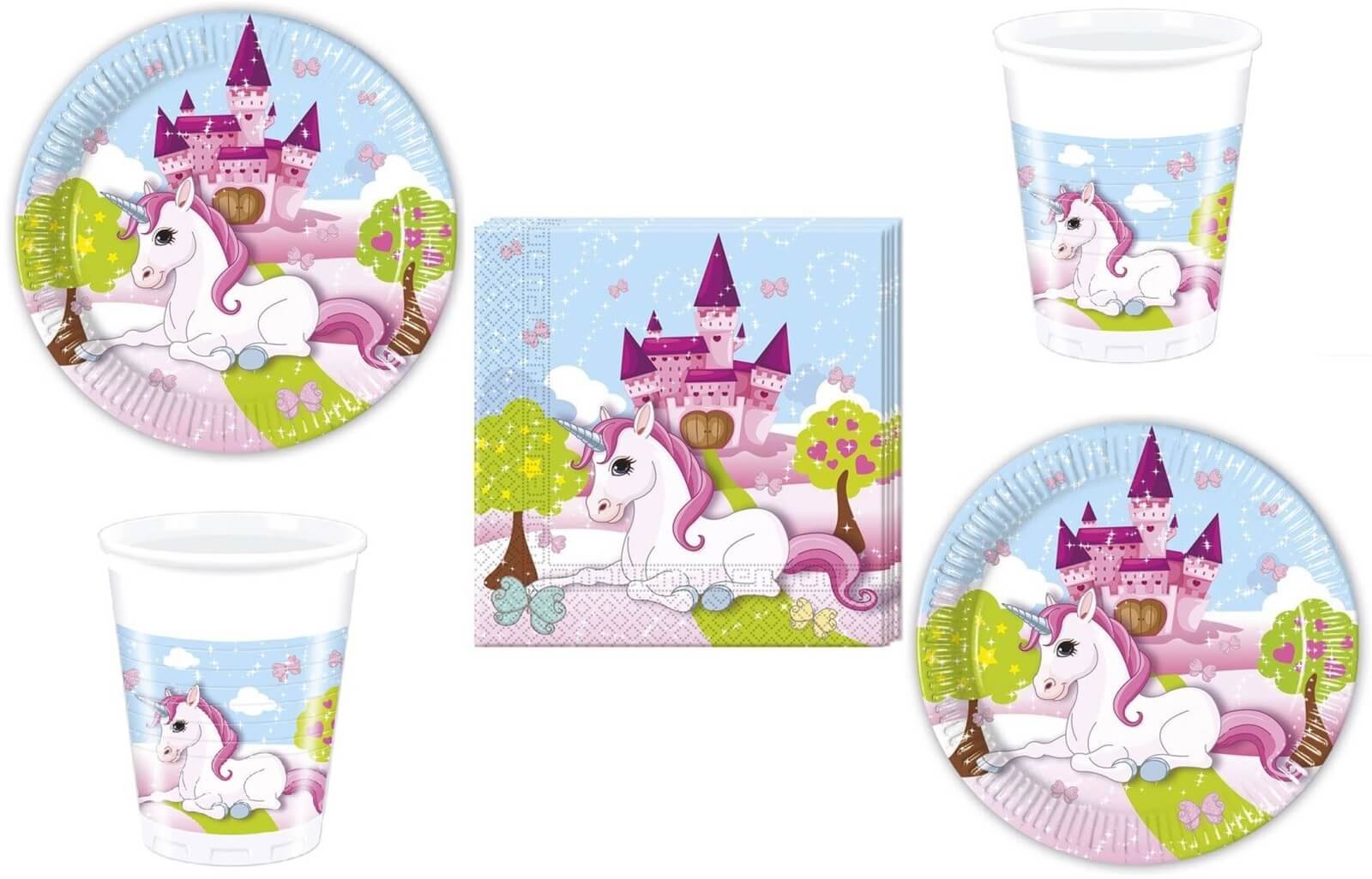52 pieces - Unicorn - Partyset - For 16 Peoble